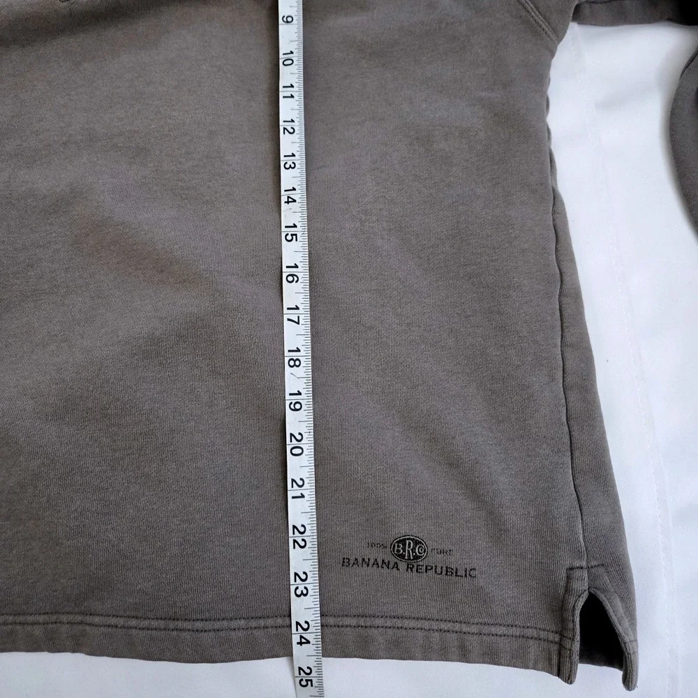 VTG 1989 Banana Republic Quarter Zip Sweatshirt Men XL Gray Long Sleeve Pullover